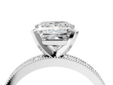 White gold Princess Milgrain Pave Diamond Engagement Ring with Four-Prong Setting_185