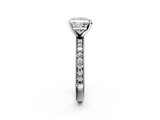 White gold Princess Milgrain Pave Diamond Engagement Ring with Four-Prong Setting_188