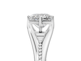 White gold Princess Solitaire Beaded Band Six-Prong Setting_5