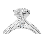 White gold Princess Solitaire Beaded Band Six-Prong Setting_8