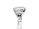 White gold Princess Solitaire Beaded Band with Four-Prong Setting_111