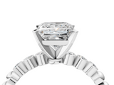 White gold Princess Solitaire Bezel Accent Diamond Engagement Ring with Beaded Band and Four-Prong Setting_64