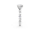 White gold Princess Solitaire Bezel-Set Diamond Ring with Beaded Band and Four-Prong Setting_54