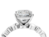 White gold Princess Solitaire Bezel-Set Diamond Ring with Beaded Band and Four-Prong Setting_56