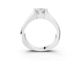 White gold Princess Solitaire Bezel Set Diamond Ring with Wide Band_22