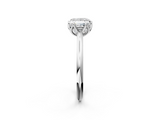 White gold Princess Solitaire Cathedral Diamond Ring with Six-Prong Setting_25