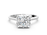 White gold Princess Solitaire Cathedral Diamond Ring with Six-Prong Setting_25