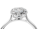 White gold Princess Solitaire Cathedral Diamond Ring with Six-Prong Setting_29