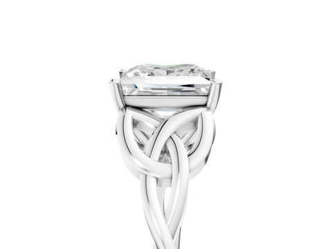 White gold Princess Solitaire Celtic Knot Engagement Ring with Four-Prong Setting_104