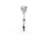 White gold Princess Solitaire Celtic Knot Engagement Ring with Four-Prong Setting_123