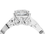 White gold Princess Solitaire Celtic Knot Engagement Ring with Four-Prong Setting_125