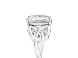 White gold Princess Solitaire Celtic Knot Engagement Ring with Four-Prong Setting_126