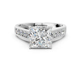 White gold Princess Solitaire Channel-Set Diamond Engagement Ring with Four-Prong Setting_32