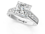 White gold Princess Solitaire Channel-Set Diamond Engagement Ring with Four-Prong Setting_33