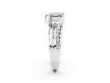 Platinum 3.07 Carat E VVS2 Princess Solitaire Channel-Set Split Shank Ring with Tension Prong Setting