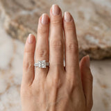White gold Princess Solitaire Chevron Pave Diamond Engagement Ring with Six-Prong Setting_20