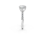 White gold Princess Solitaire Diamond Engagement Ring with Pavé Band and Six-Prong Setting_58