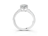 White gold Princess Solitaire Diamond Engagement Ring with Pavé Band and Six-Prong Setting_59