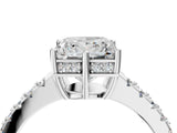 White gold Princess Solitaire Diamond Engagement Ring with Pavé Band and Six-Prong Setting_63