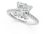 White gold Princess Solitaire Diamond Engagement Ring with Pave Band and Six-Prong Setting_83
