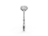 White gold Princess Solitaire Diamond Engagement Ring with Pave Band and Six-Prong Setting_84