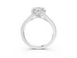 White gold Princess Solitaire Diamond Engagement Ring with Pave Band and Six-Prong Setting_85