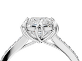White gold Princess Solitaire Diamond Engagement Ring with Pave Band and Six-Prong Setting_86