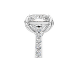 White gold Princess Solitaire Diamond Engagement Ring with Pave Band and Six-Prong Setting_87