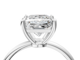 White gold Princess Solitaire Diamond Ring with 4-Prong Setting on a Classic Band_7