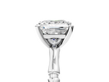 White gold Princess Solitaire Diamond Ring with Bamboo Band and Four-Prong Setting_65