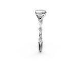 White gold Princess Solitaire Diamond Ring with Bezel Set Side Stones and Prong Setting_26