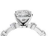 White gold Princess Solitaire Diamond Ring with Bezel Set Side Stones and Prong Setting_28