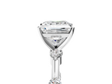 White gold Princess Solitaire Diamond Ring with Bezel Set Side Stones and Prong Setting_29