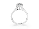 White gold Princess Solitaire Diamond Ring with Cathedral Band and Four-Prong Setting_68
