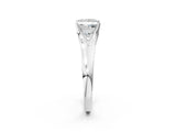 White gold Princess Solitaire Diamond Ring with Cathedral Band and Four-Prong Setting_68