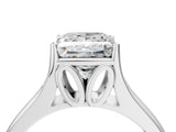 White gold Princess Solitaire Diamond Ring with Cathedral Band and Four-Prong Setting_70