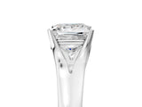 White gold Princess Solitaire Diamond Ring with Cathedral Band and Four-Prong Setting_71
