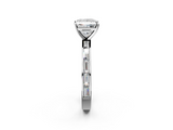 White gold Princess Solitaire Diamond Ring with Channel-Set Baguette Band and Four-Prong Setting_74