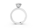 White gold Princess Solitaire Diamond Ring with Channel-Set Baguette Band and Four-Prong Setting_75
