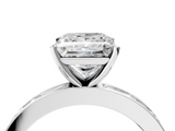 White gold Princess Solitaire Diamond Ring with Channel-Set Baguette Band and Four-Prong Setting_79