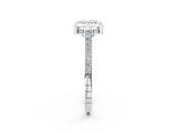 White gold Princess Solitaire Diamond Ring with Channel Set Band and Bezel Prong Setting_58