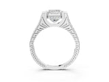 White gold Princess Solitaire Diamond Ring with Channel Set Band and Bezel Prong Setting_59