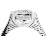 White gold Princess Solitaire Diamond Ring with Channel Set Band and Bezel Prong Setting_60