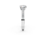White gold Princess Solitaire Diamond Ring with Channel-Set Band and Four-Prong Setting_25