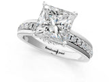 White gold Princess Solitaire Diamond Ring with Channel Set Band and Six-Prong Setting_49