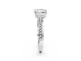 White gold Princess Solitaire Diamond Ring with Channel Set Band and Six-Prong Setting_50