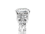 White gold Princess Solitaire Diamond Ring with Filigree Band and Four-Prong Setting_77