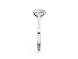 White gold Princess Solitaire Diamond Ring with Four-Prong Setting and Tapered Band 2