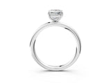 White gold Princess Solitaire Diamond Ring with Four-Prong Setting on a Plain Band_23