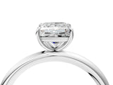 White gold Princess Solitaire Diamond Ring with Four-Prong Setting on a Plain Band_24